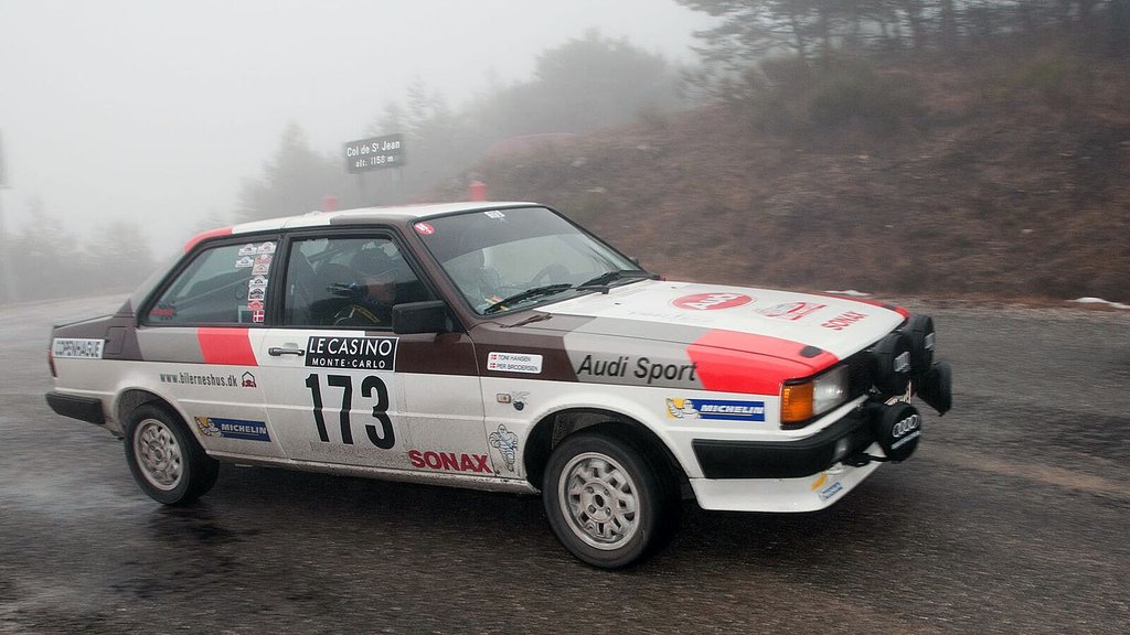 Start nr. 81, Toni Hansen og Per Brodersen kørte deres Audi 80 GL fra 1979 til en flot 11. plads i RMCH 2017, efter i lang tid at have ligget i top 3